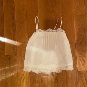 White Tank-Top with Lace Details